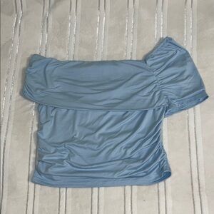 Elegant Blue Off-Shoulder Women's Top